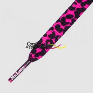 Cordon Plano Impreso Leopardo Rosa Negro Printties Pink Black
