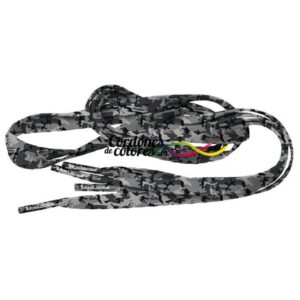 Cordon Plano Impreso Camuflaje Gris Special Camo Grey Tubelaces
