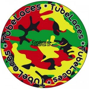 Cordon Plano Impreso Camuflaje Rasta Special Camo Rasta Tubelaces