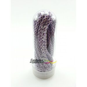 Cordones Redondos Rope Laces Blanco Purpura Tubelaces