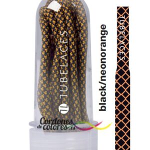 Cordones Redondos Rope Laces Negro Naranja Fluor Tubelaces
