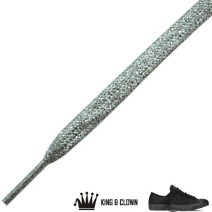 Cordones Brillantes Plateados Glitter Plata