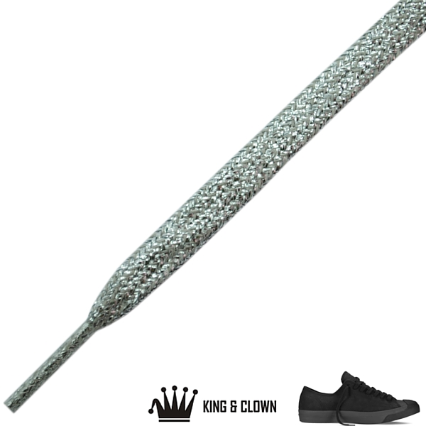 Cordones Plateados Glitter Plata