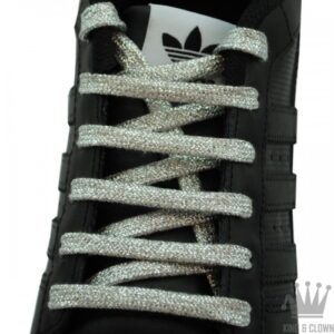 Cordones Brillantes Plateados Glitter Plata