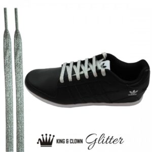 Cordones Brillantes Plateados Glitter Plata