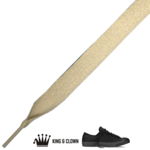 Cordones Cinta Chic Beis Brillo Oro