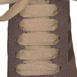Cordones Cinta Chic Beis Brillo Oro