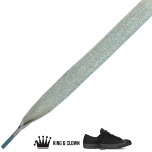 Cordones Cinta Chic Blanco Brillo Azul
