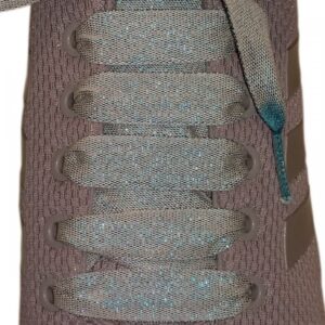 Cordones Cinta Chic Blanco Brillo Azul