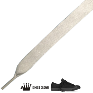 Cordones Cinta Chic Blanco Brillo Plata