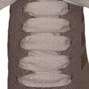 Cordones Cinta Chic Blanco Brillo Plata