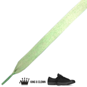 Cordones Cinta Chic Blanco Brillo Verde