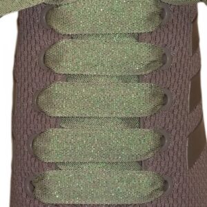 Cordones Cinta Chic Blanco Brillo Verde