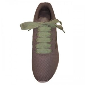 Cordones Cinta Chic Blanco Brillo Verde