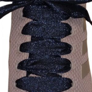 Cordones Cinta Chic Negro Brillo Azul