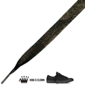 Cordones Cinta Chic Negro Brillo Oro