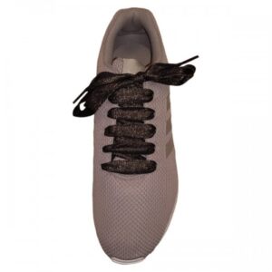 Cordones Cinta Chic Negro Brillo Oro
