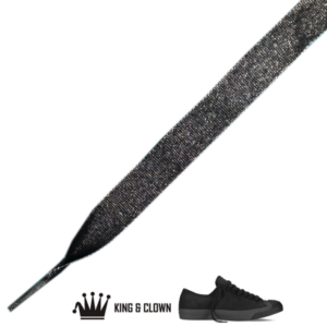 Cordones Cinta Chic Negro Brillo Plata