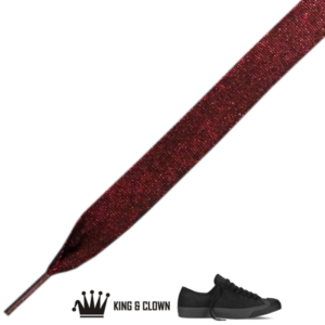 Cordones Cinta Chic Negro Brillo Rojo
