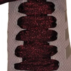 Cordones Cinta Chic Negro Brillo Rojo