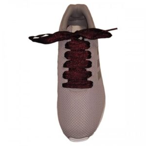 Cordones Cinta Chic Negro Brillo Rojo