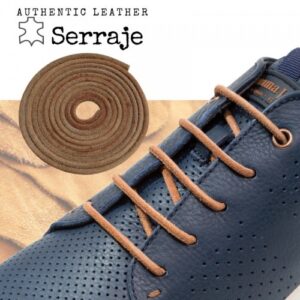 Cordones Cuero Serraje Redondos Azul Turquesa