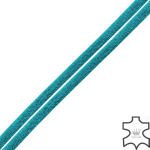 Cordones Cuero Serraje Redondos Azul Turquesa