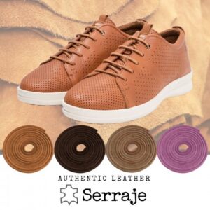 Cordones Cuero Serraje Redondos Rosa