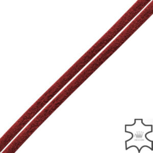 Cordones Cuero Serraje Redondos Rojo