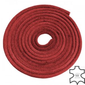 Cordones Cuero Serraje Redondos Rojo