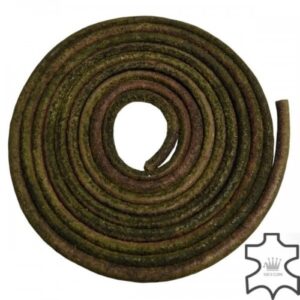 Cordones Cuero Serraje Redondos Verde Cazador