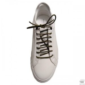 Cordones Cuero Serraje Redondos Verde Cazador