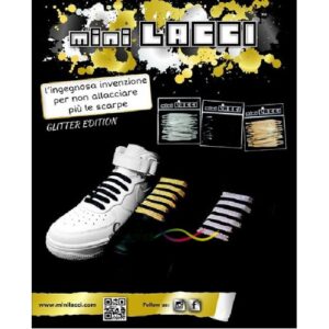 Cordones Elasticos mini LACCI Negro Glitter