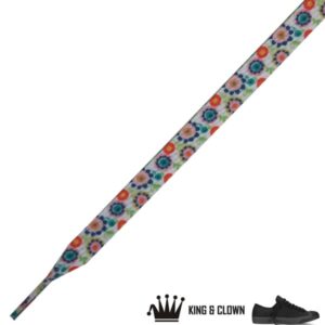 Cordones Estampados Flores Mini Blanco Exclusive