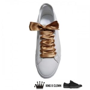 Cordones Raso Anchos Basket Heart Dorado