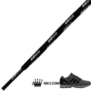 Cordones Redondos Sport Negro Blanco King and Clown
