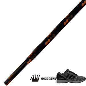 Cordones Redondos Sport Negro Naranja King and Clown