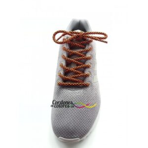 Cordones Redondos Rope Laces Negro Naranja Fluor Tubelaces