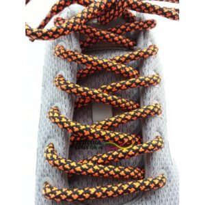 Cordones Redondos Rope Laces Negro Naranja Fluor Tubelaces