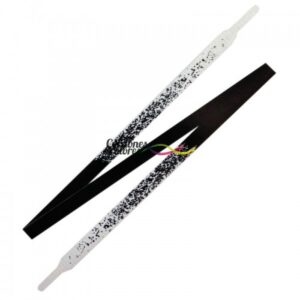Cordon Plano Impreso Gold Splater White Black