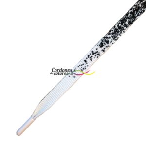 Cordon Plano Impreso Gold Splater White Black