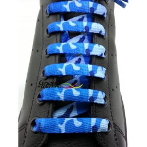 Cordon Plano Impreso Camuflaje Azul Special Camo Ocean Tubelaces