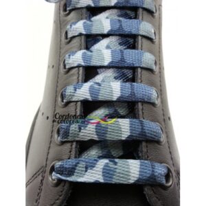 Cordon Plano Impreso Camuflaje Gris Special Camo Grey Tubelaces