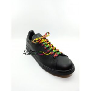 Cordon Plano Impreso Camuflaje Rasta Special Camo Rasta Tubelaces