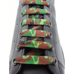 Cordon Plano Impreso Camuflaje Verde Special Camo Green Tubelaces
