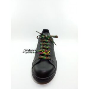 Cordon Plano Impreso Camuflaje Verde Special Camo Green Tubelaces