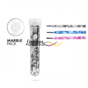 Cordon Plano Impreso White Marbel Blue Royal Tubelaces
