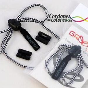 Cordon Redondo Cierre Automatico Negro Blanco Greeper Hiker Black White 150