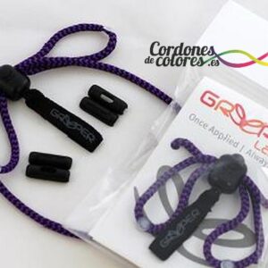 Cordon Redondo Cierre Automatico Purpura Negro Greeper Hiker Purple Black 150