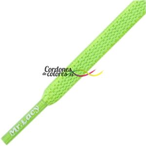Cordon Plano Elastico Verde Fluorescente Flexies Neon Green